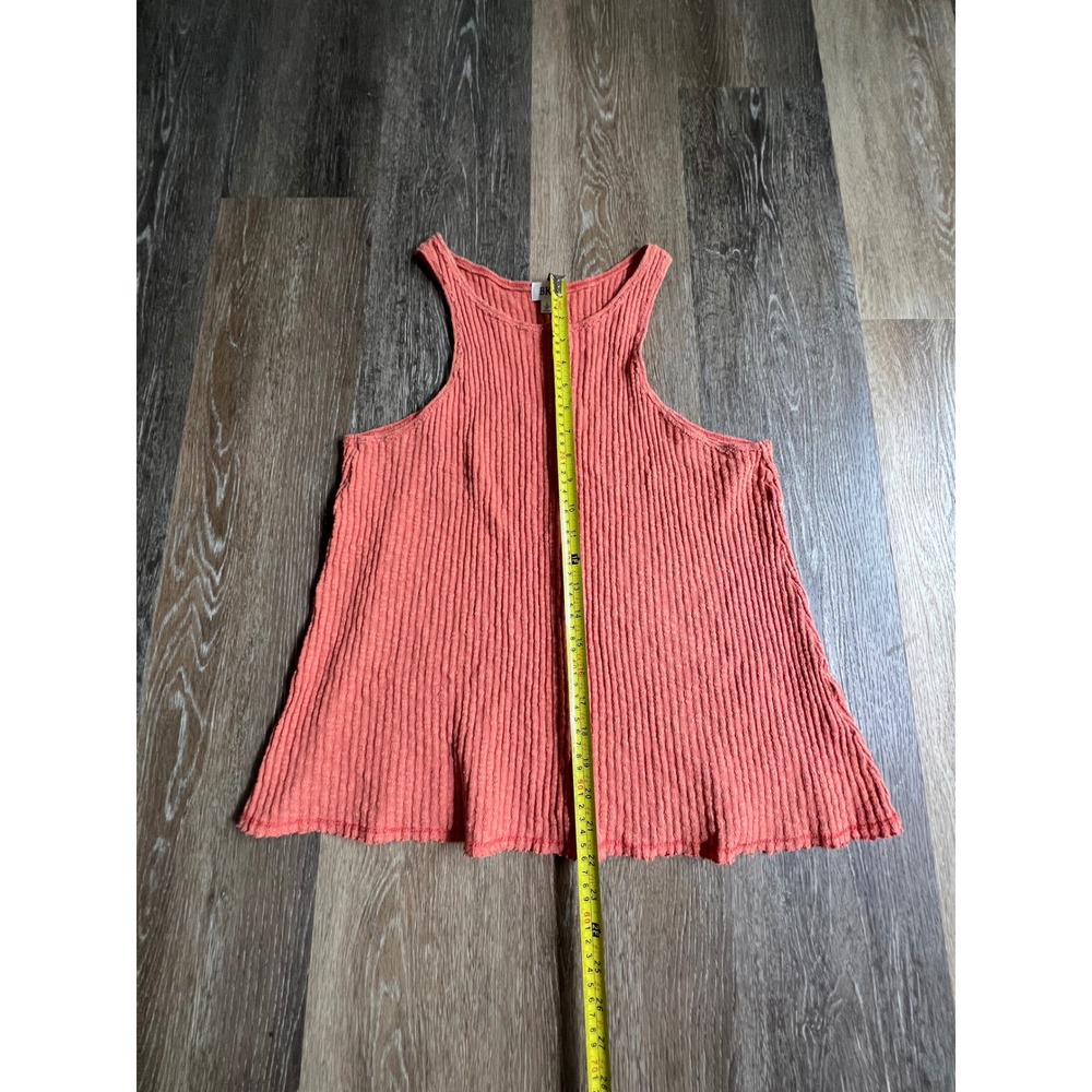 BKE Tank Top Women Large Coral Ribbed High Neck Racerback Flowy Knit - Picture 4 of 6